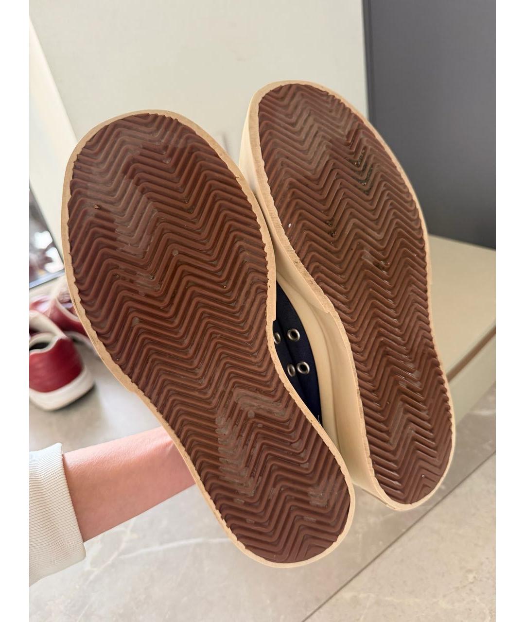 MARNI Темно-синие текстильные кеды, фото 5