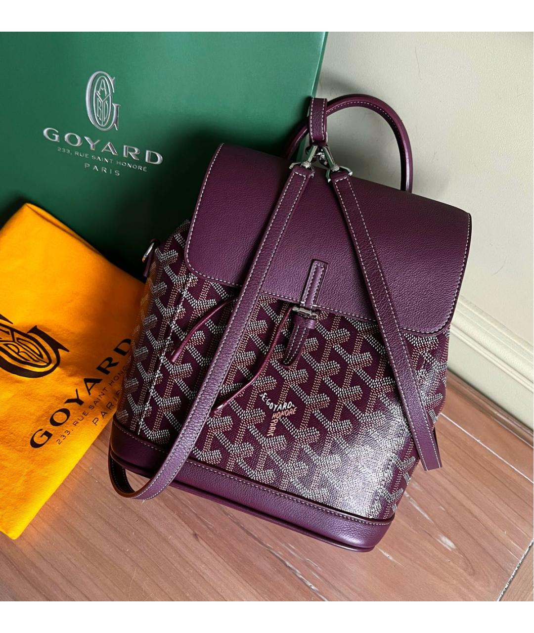 GOYARD Бордовый рюкзак из канвы, фото 7