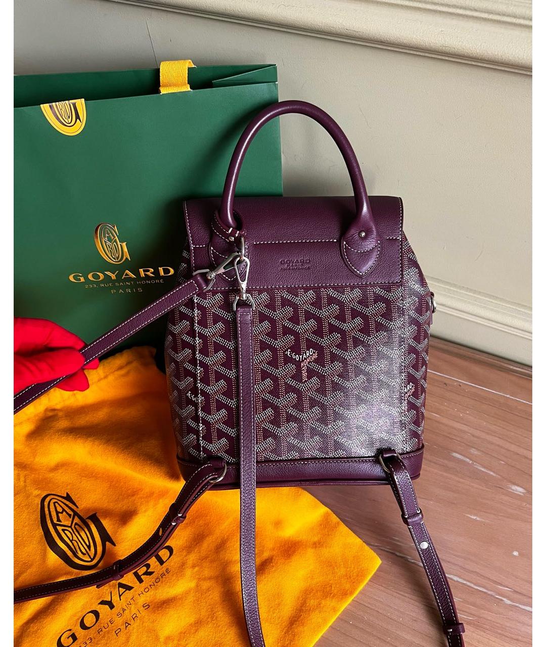 GOYARD Бордовый рюкзак из канвы, фото 4