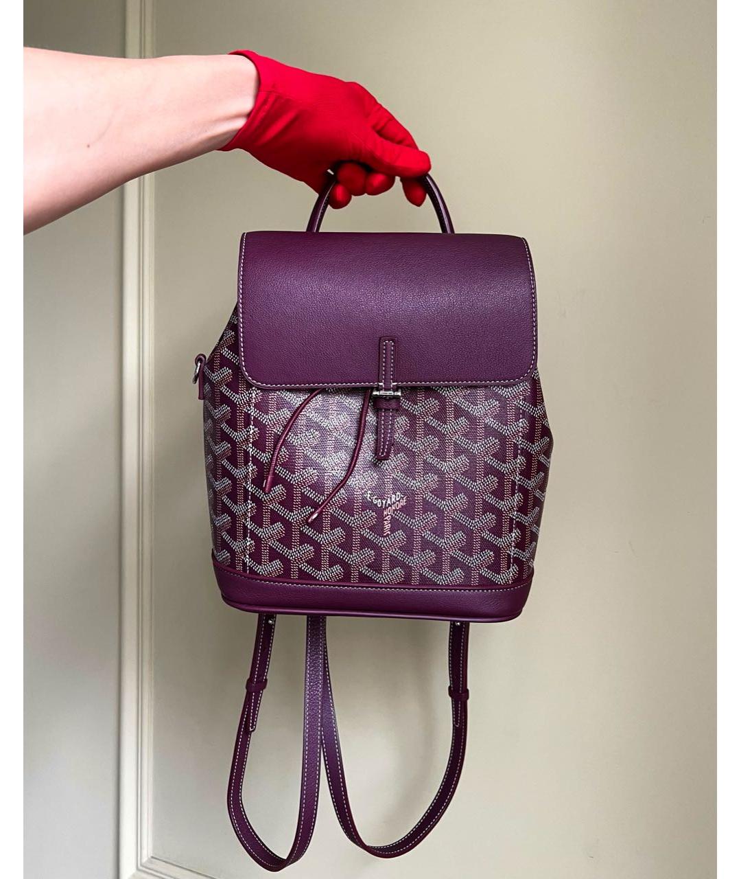 GOYARD Бордовый рюкзак из канвы, фото 5