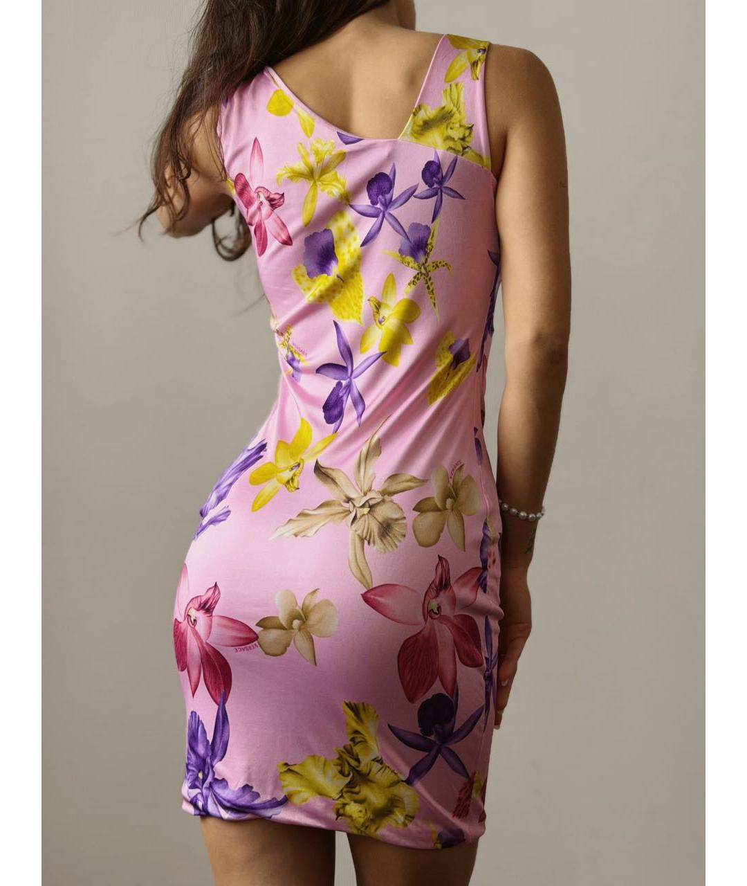 VERSACE Мульти вискозное коктейльное платье, фото 6