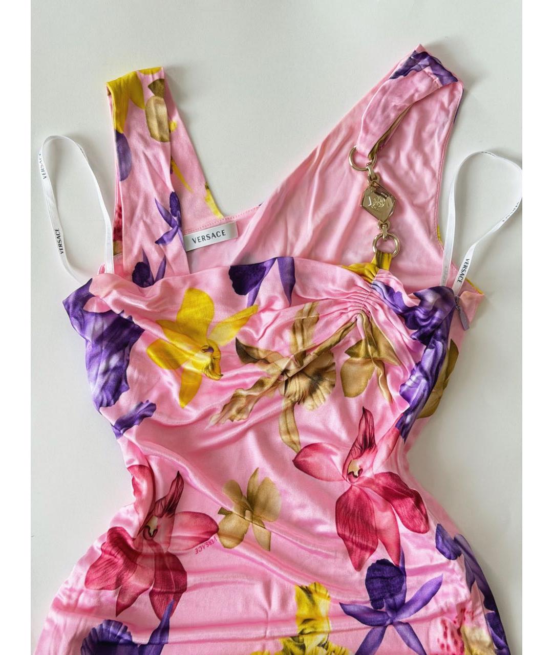 VERSACE Мульти вискозное коктейльное платье, фото 4