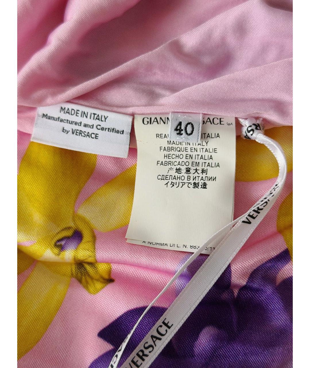 VERSACE Мульти вискозное коктейльное платье, фото 7