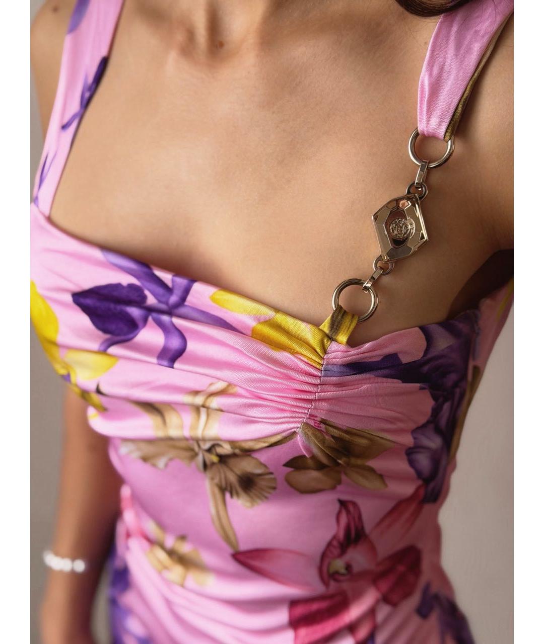VERSACE Мульти вискозное коктейльное платье, фото 3
