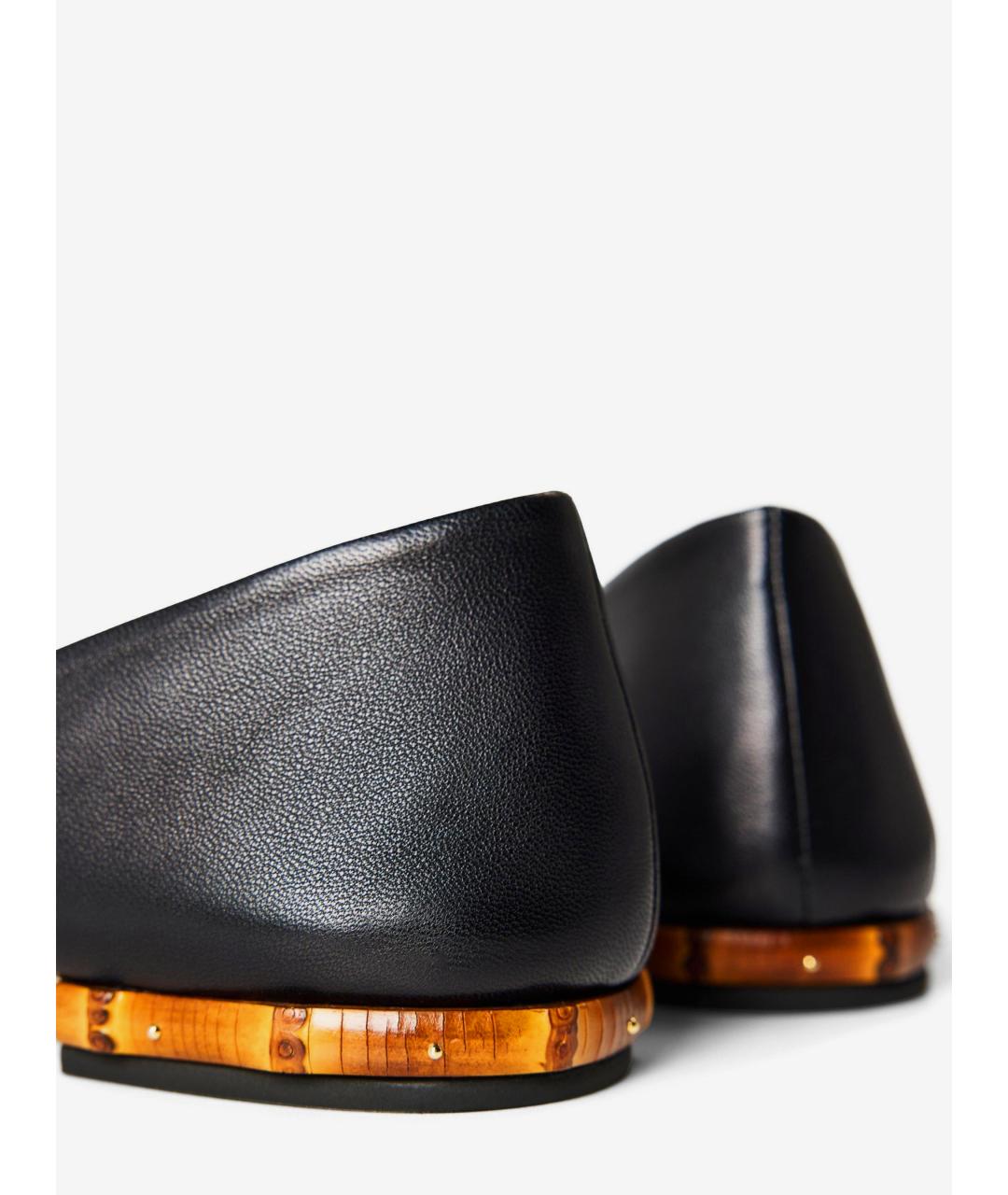 GUCCI Черные кожаные балетки, фото 4
