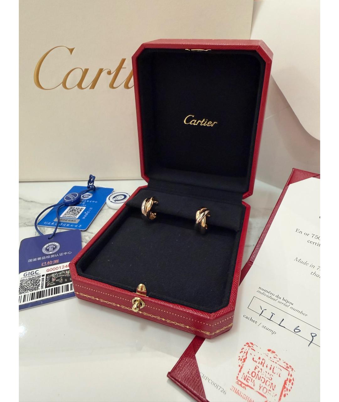 CARTIER Золотые серьги из желтого золота, фото 2