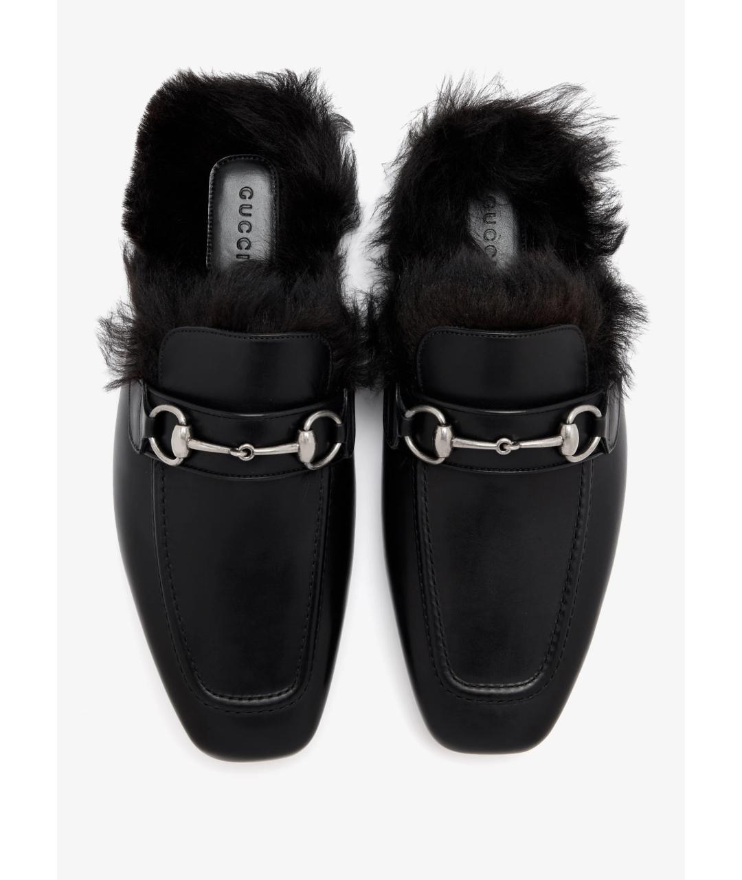 GUCCI Черные кожаные мюли, фото 2
