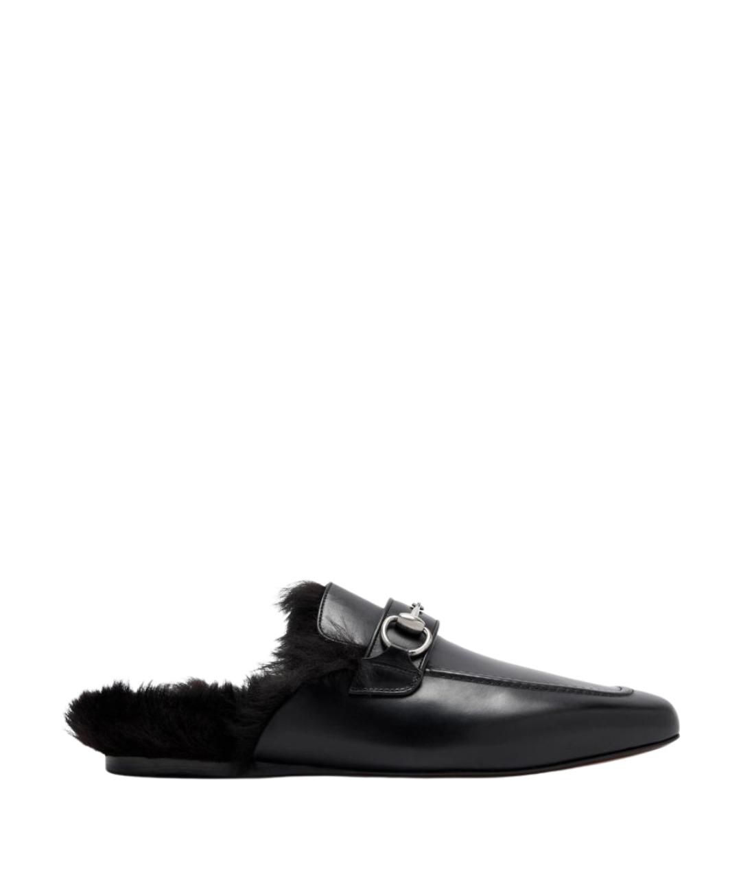 GUCCI Черные кожаные мюли, фото 1