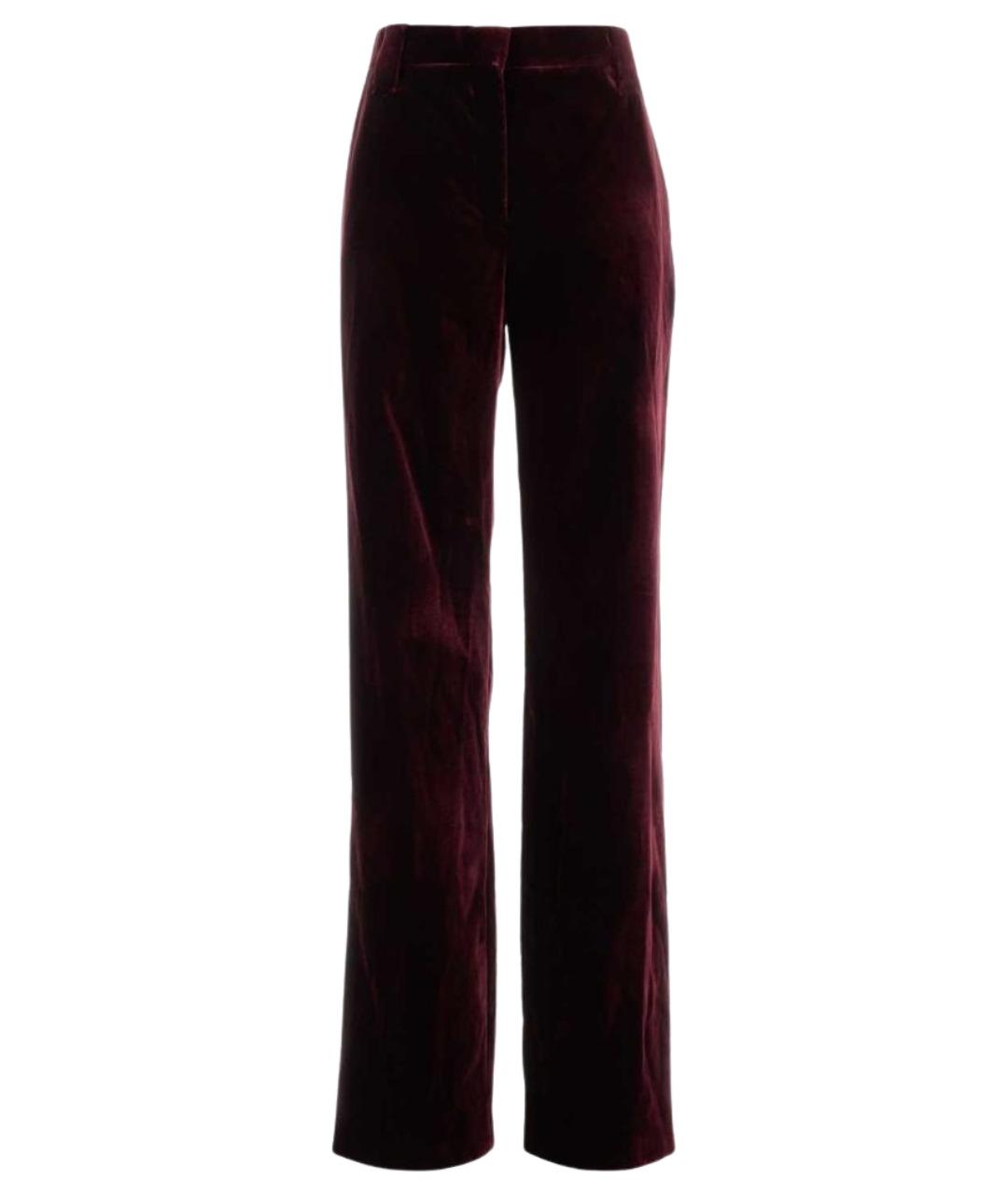 VERSACE Бордовые вискозные прямые брюки, фото 1