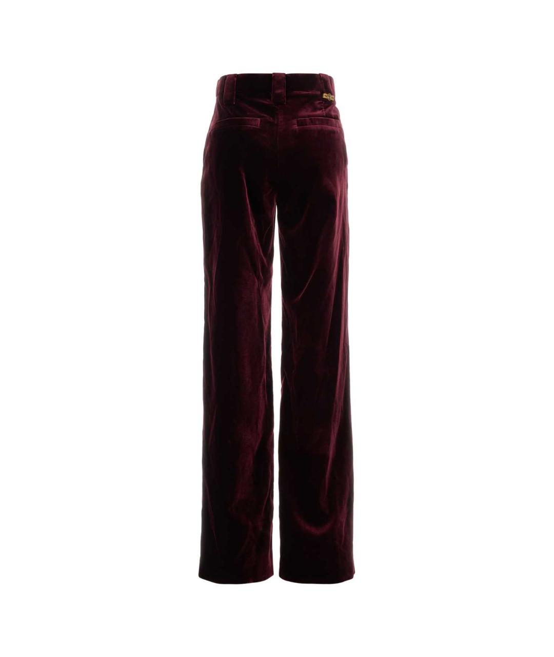 VERSACE Бордовые вискозные прямые брюки, фото 2