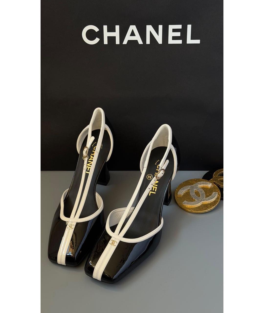 CHANEL Черные туфли из лакированной кожи, фото 2