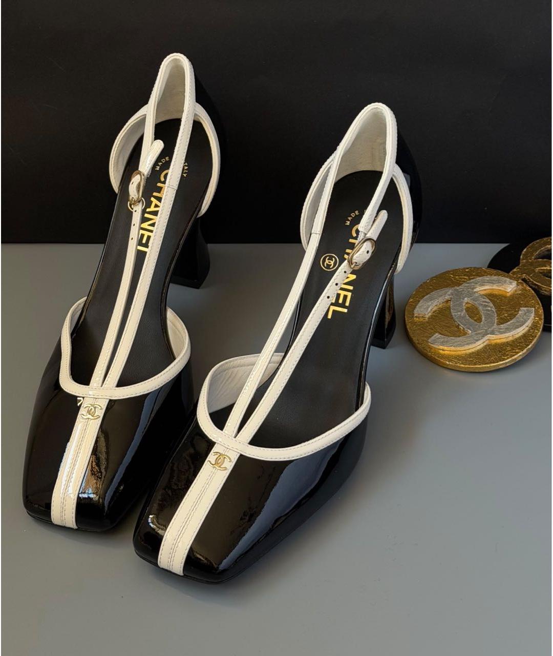 CHANEL Черные туфли из лакированной кожи, фото 3