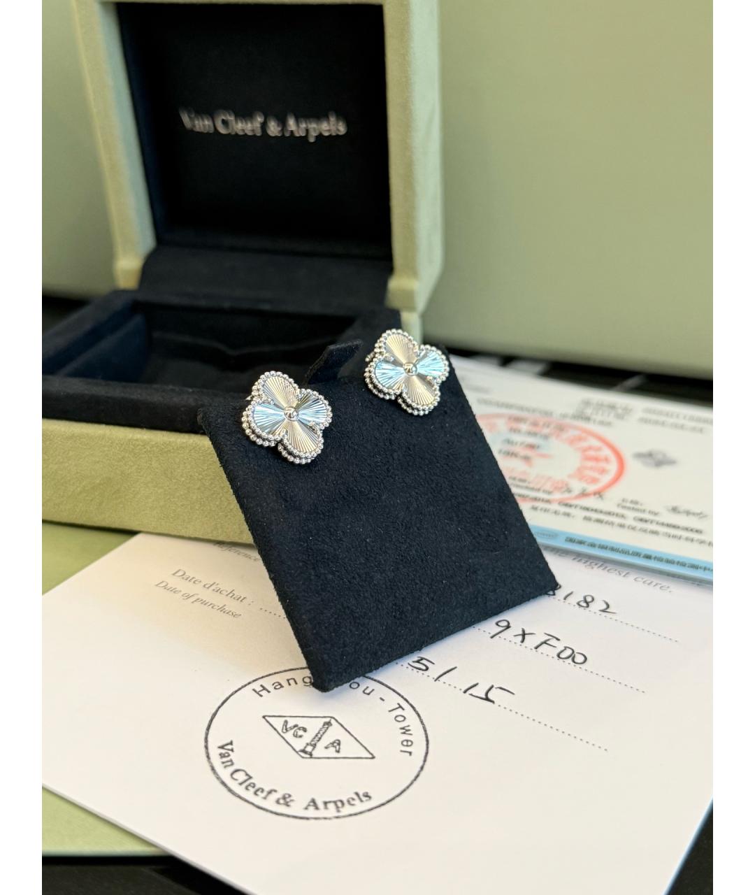 VAN CLEEF & ARPELS Серебряные серьги из белого золота, фото 2