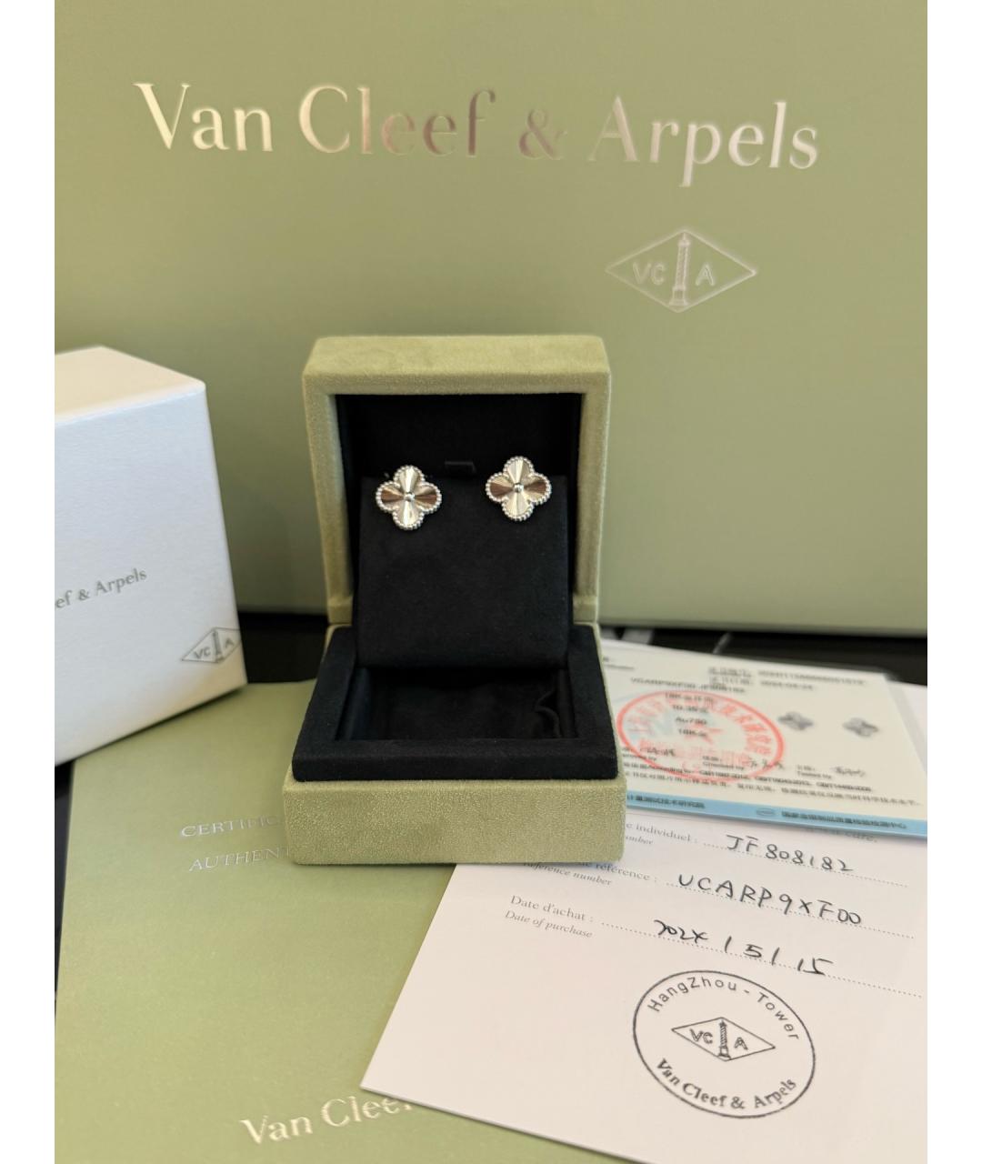 VAN CLEEF & ARPELS Серебряные серьги из белого золота, фото 9