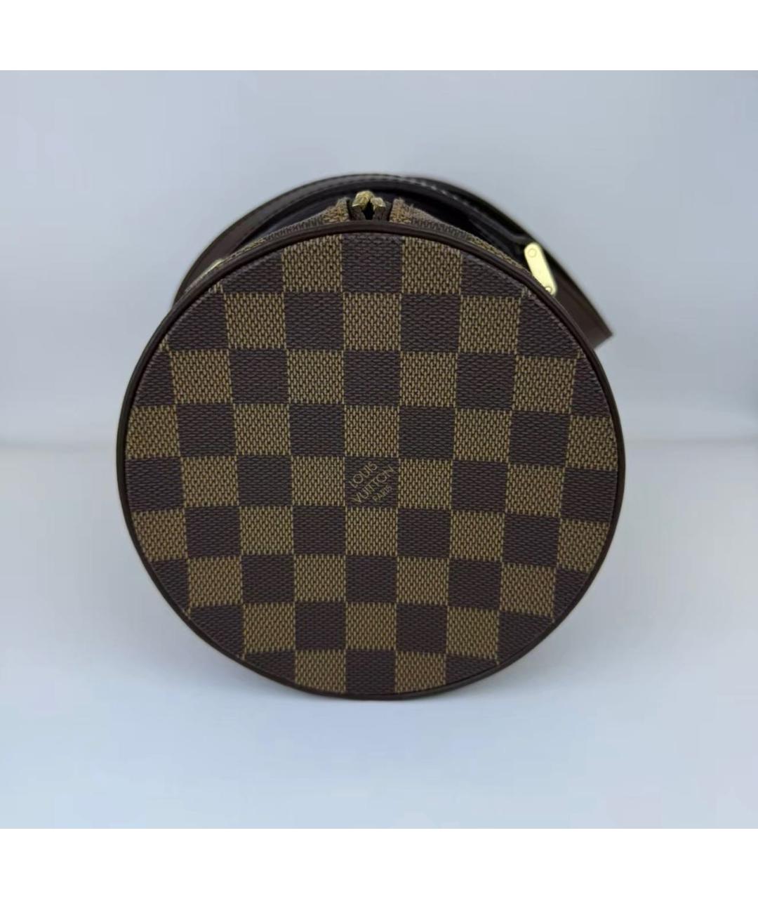 LOUIS VUITTON Коричневая кожаная сумка с короткими ручками, фото 3