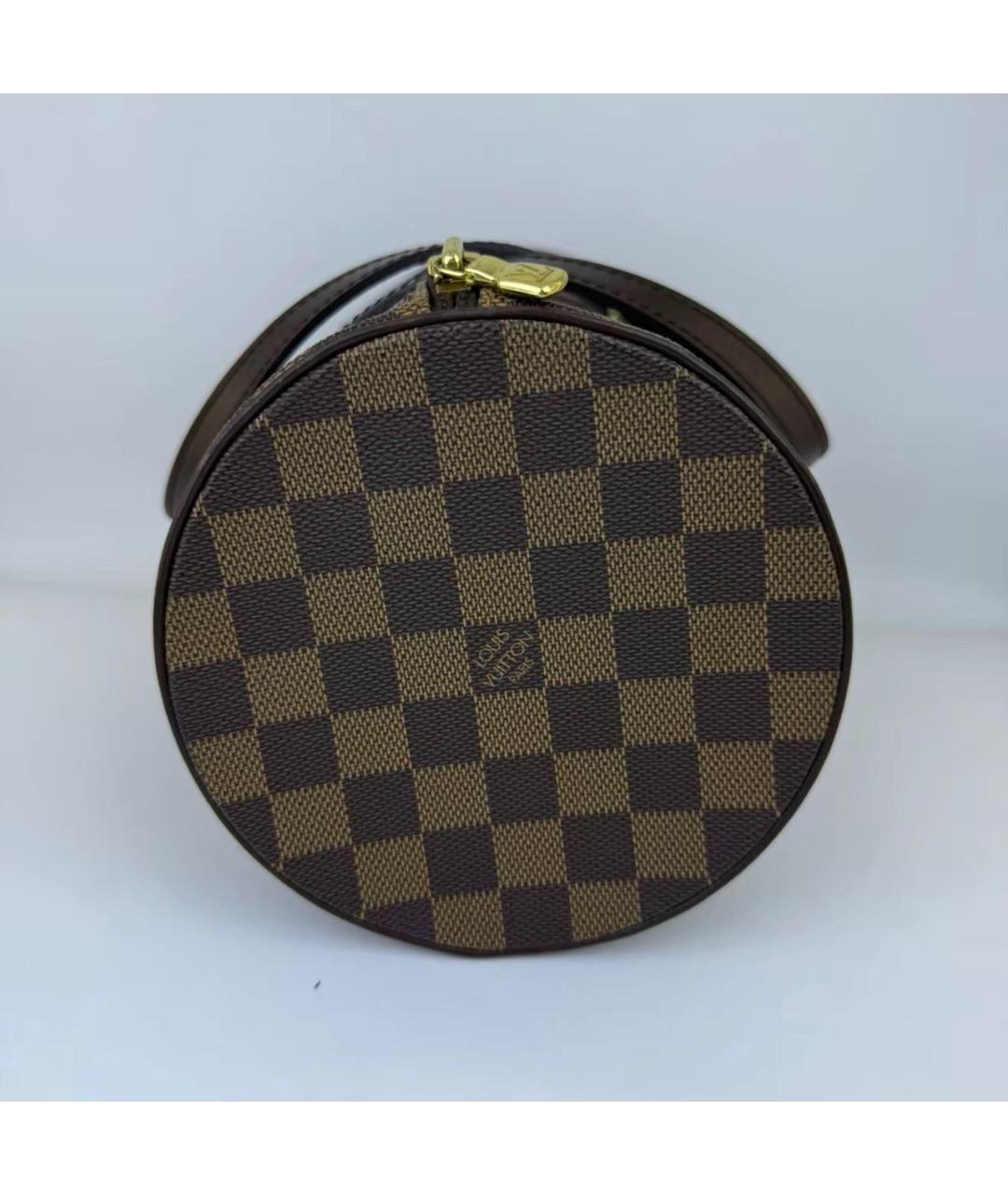 LOUIS VUITTON Коричневая кожаная сумка с короткими ручками, фото 4
