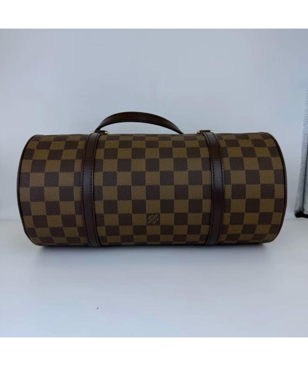 LOUIS VUITTON Коричневая кожаная сумка с короткими ручками, фото 5