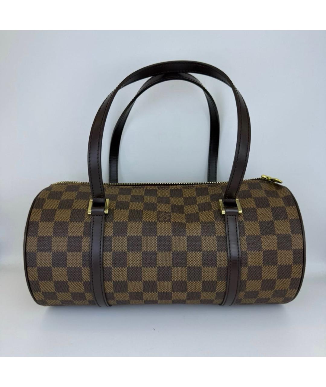 LOUIS VUITTON Коричневая кожаная сумка с короткими ручками, фото 2