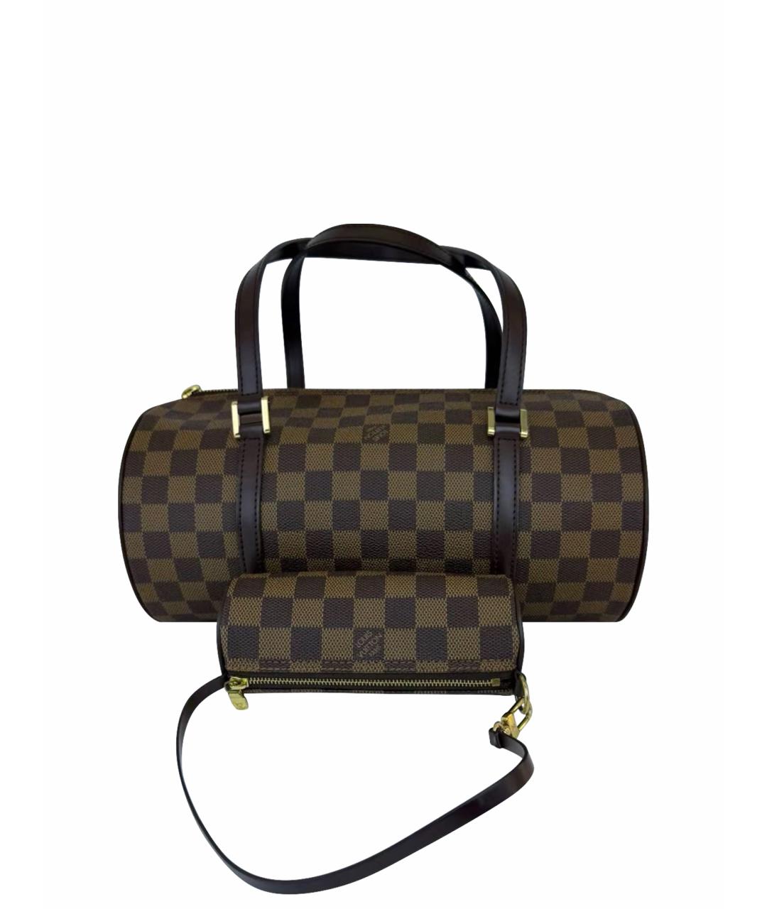LOUIS VUITTON Коричневая кожаная сумка с короткими ручками, фото 1