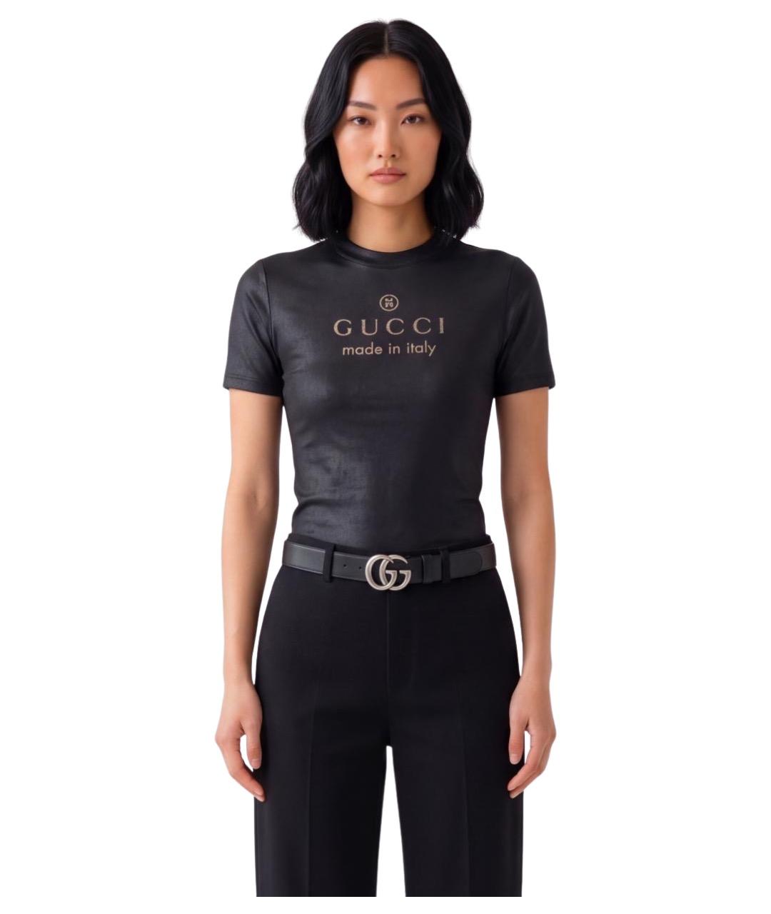 GUCCI Черная хлопковая футболка, фото 1