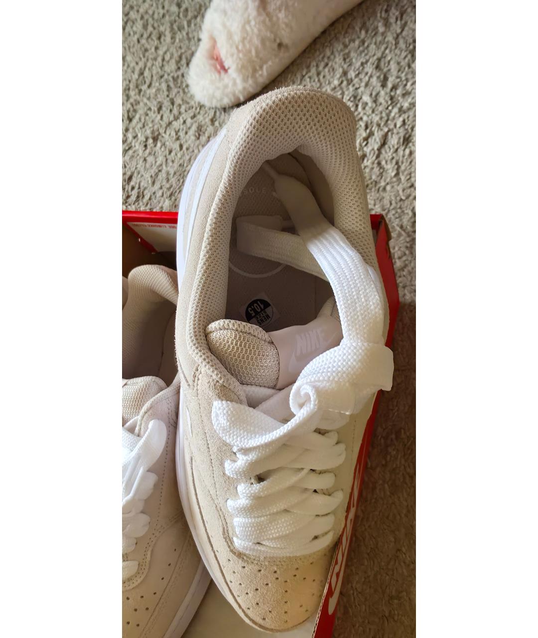 NIKE Бежевые замшевые низкие кроссовки / кеды, фото 3