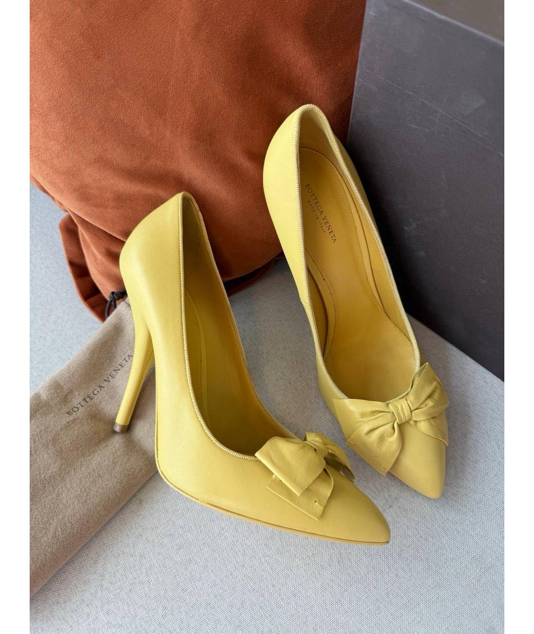 BOTTEGA VENETA Желтые кожаные туфли, фото 7