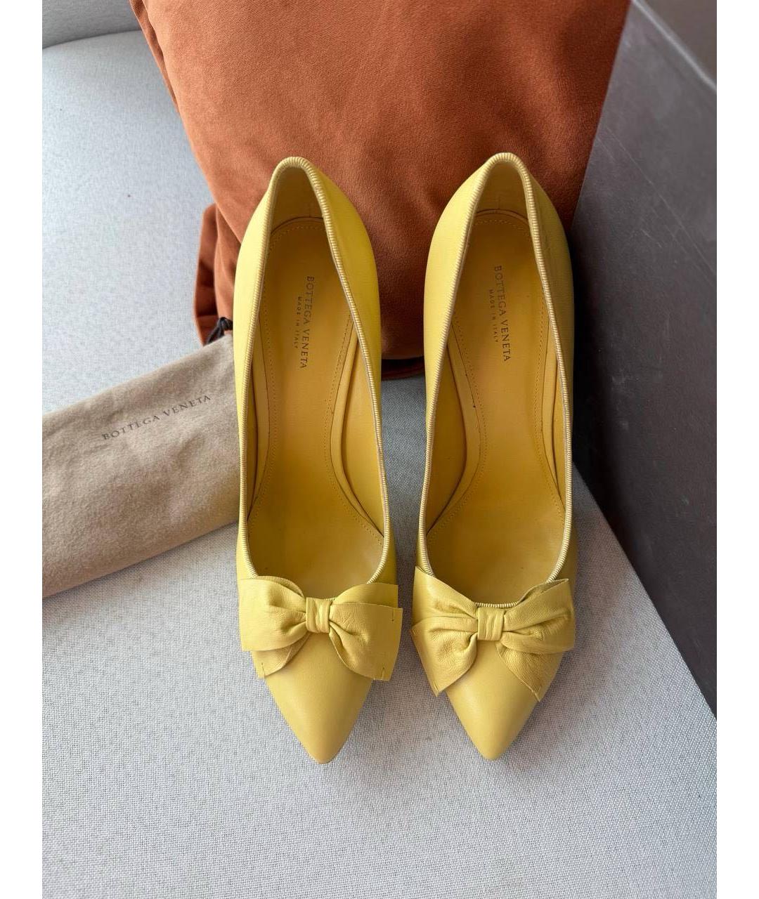 BOTTEGA VENETA Желтые кожаные туфли, фото 8