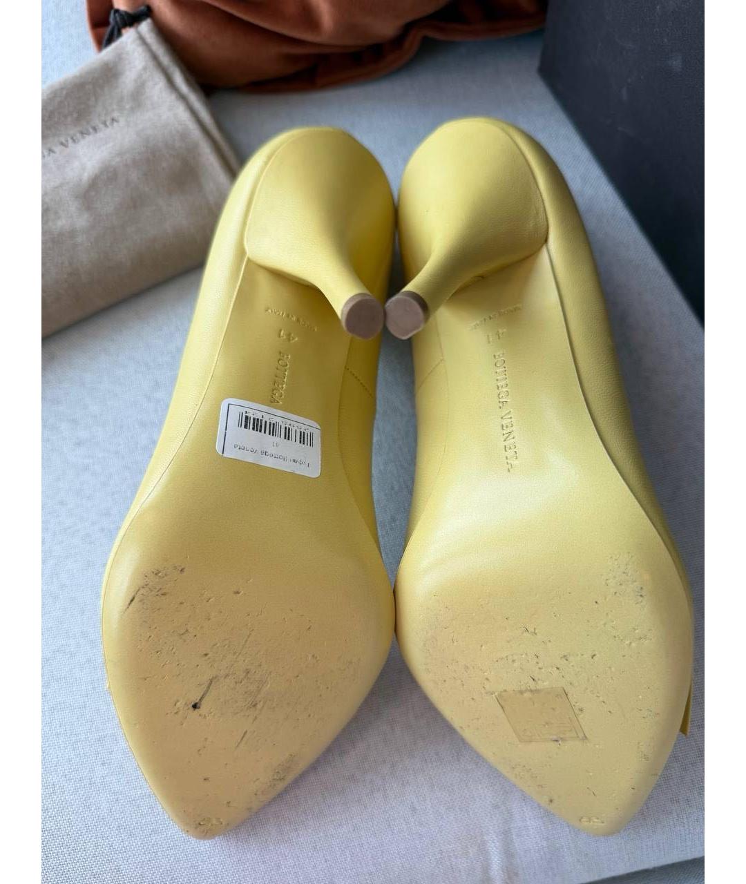 BOTTEGA VENETA Желтые кожаные туфли, фото 4