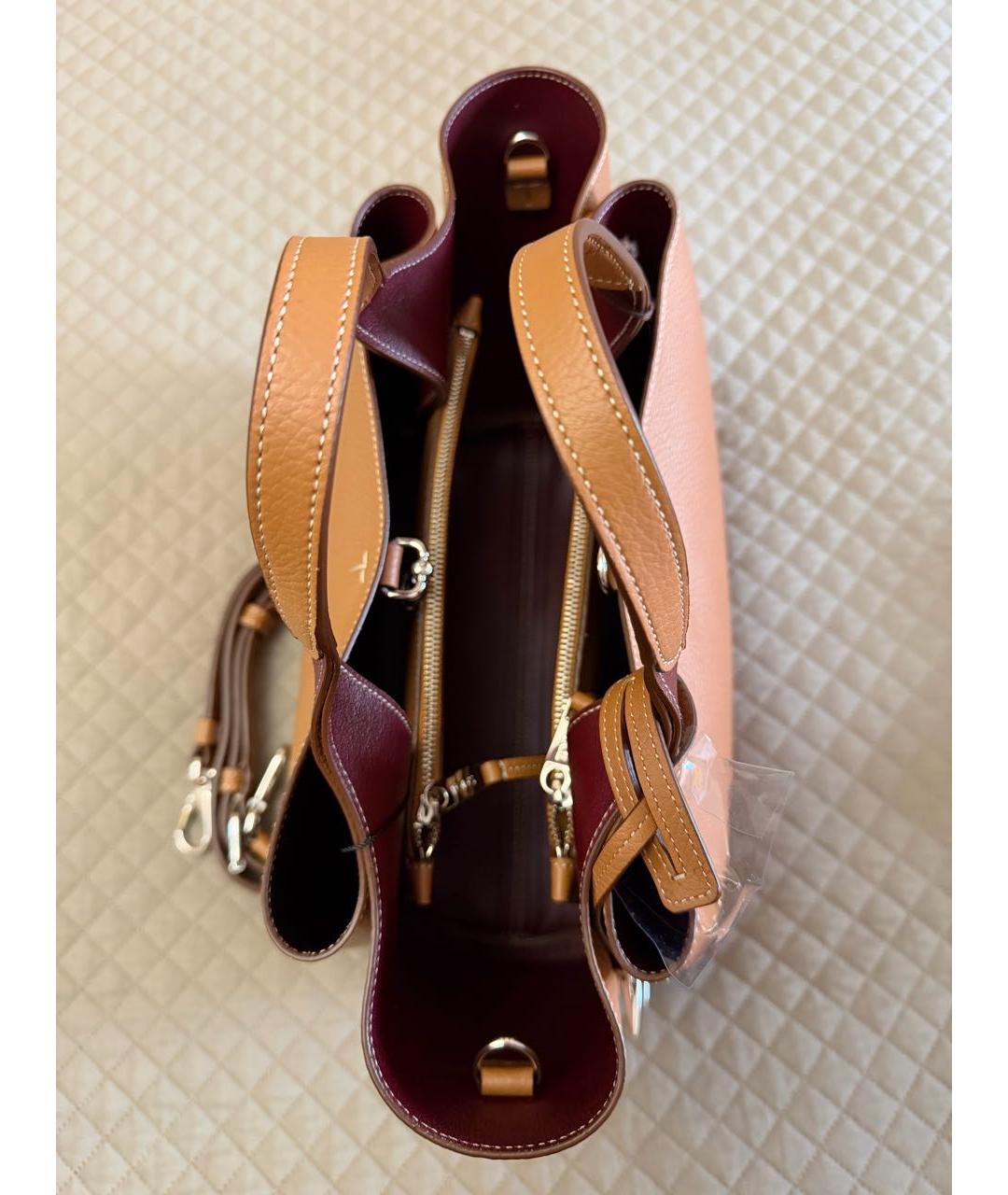TOD'S Коричневая кожаная сумка с короткими ручками, фото 4
