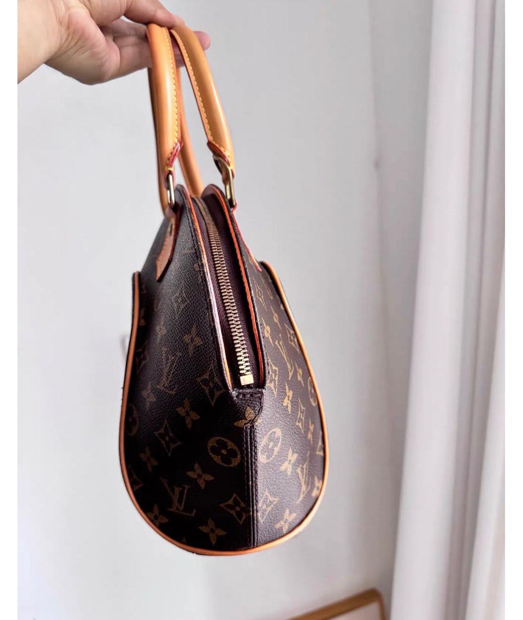 LOUIS VUITTON Коричневая сумка с короткими ручками из канвы, фото 2