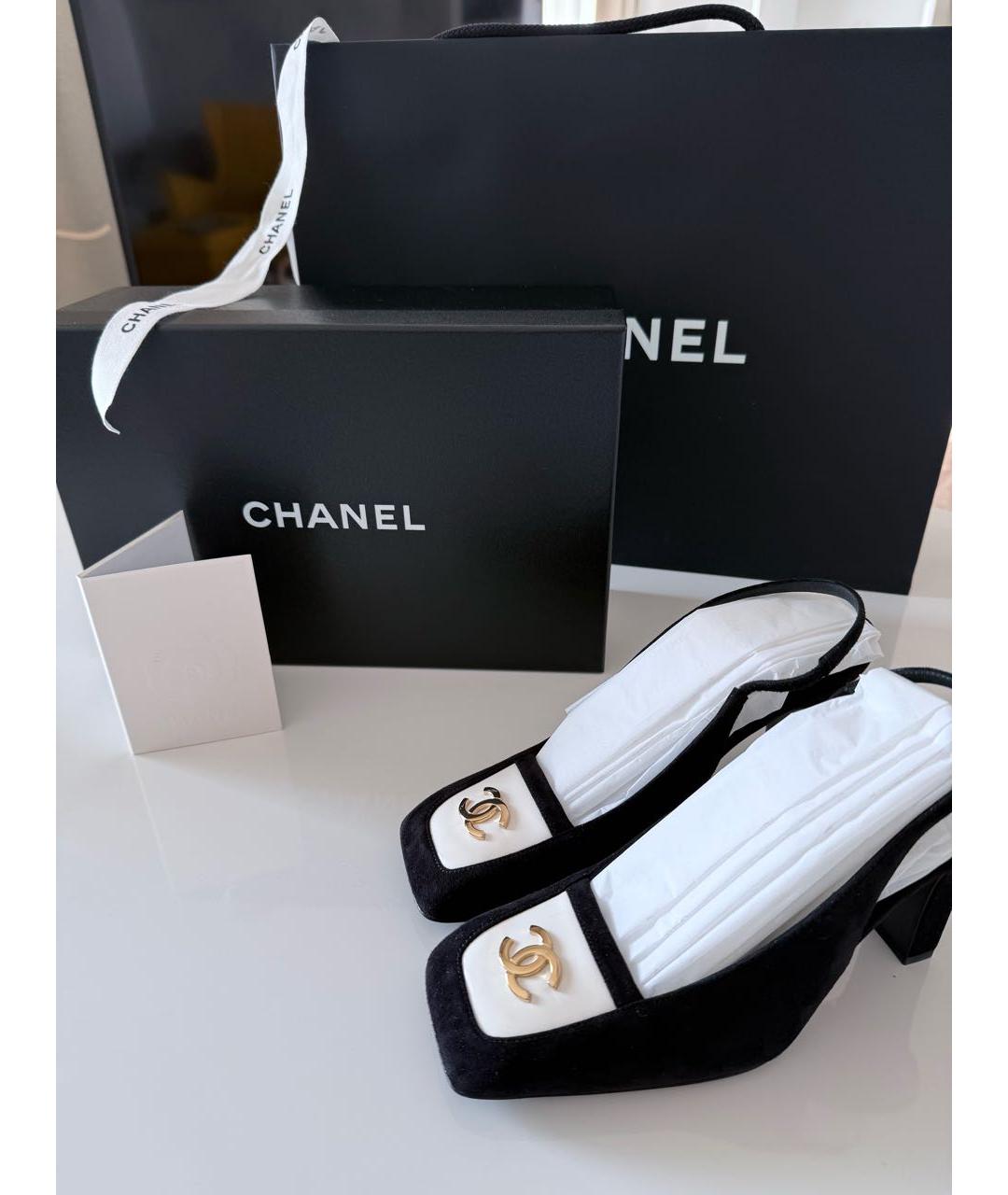 CHANEL Черные замшевые туфли, фото 7