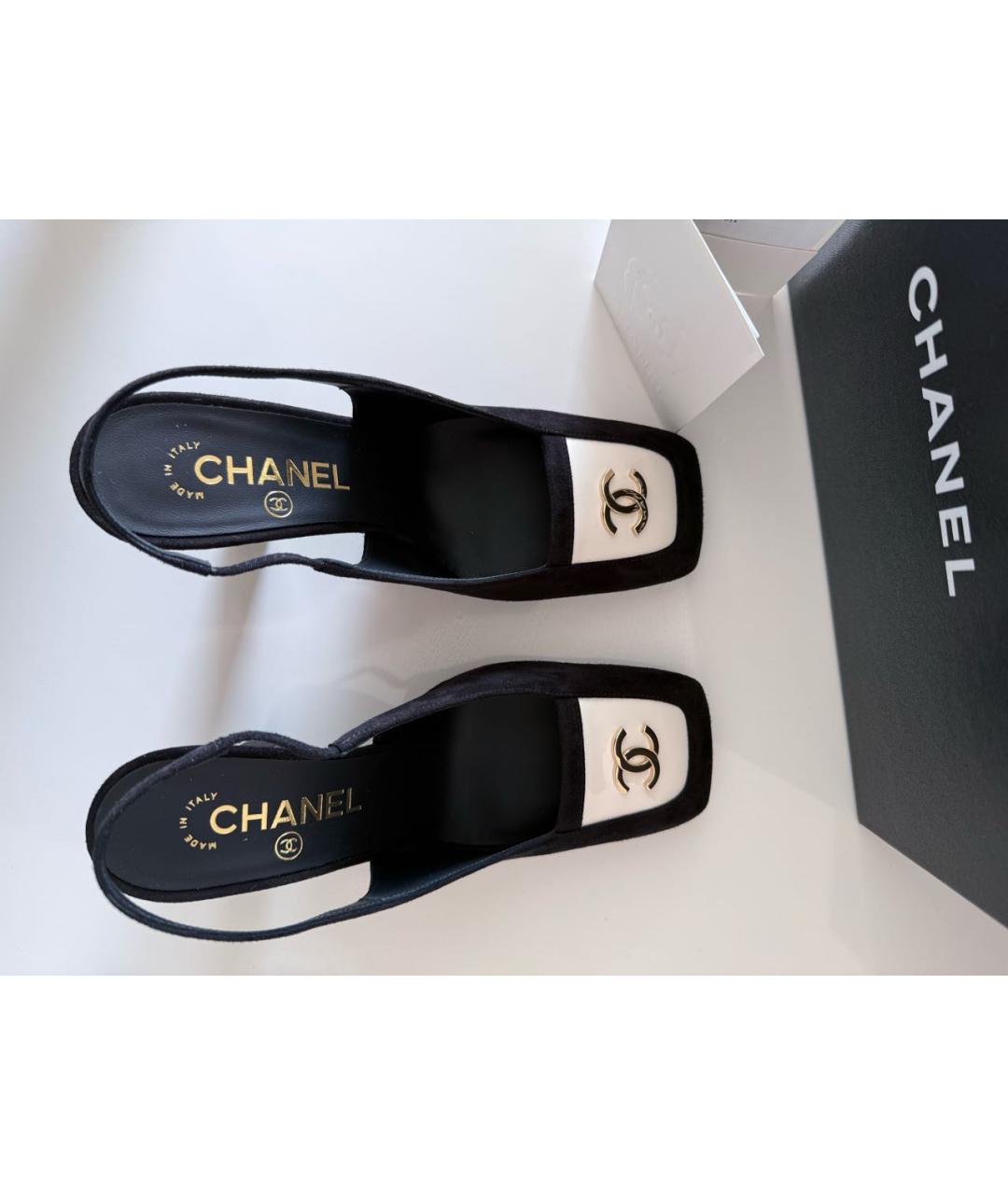 CHANEL Черные замшевые туфли, фото 3