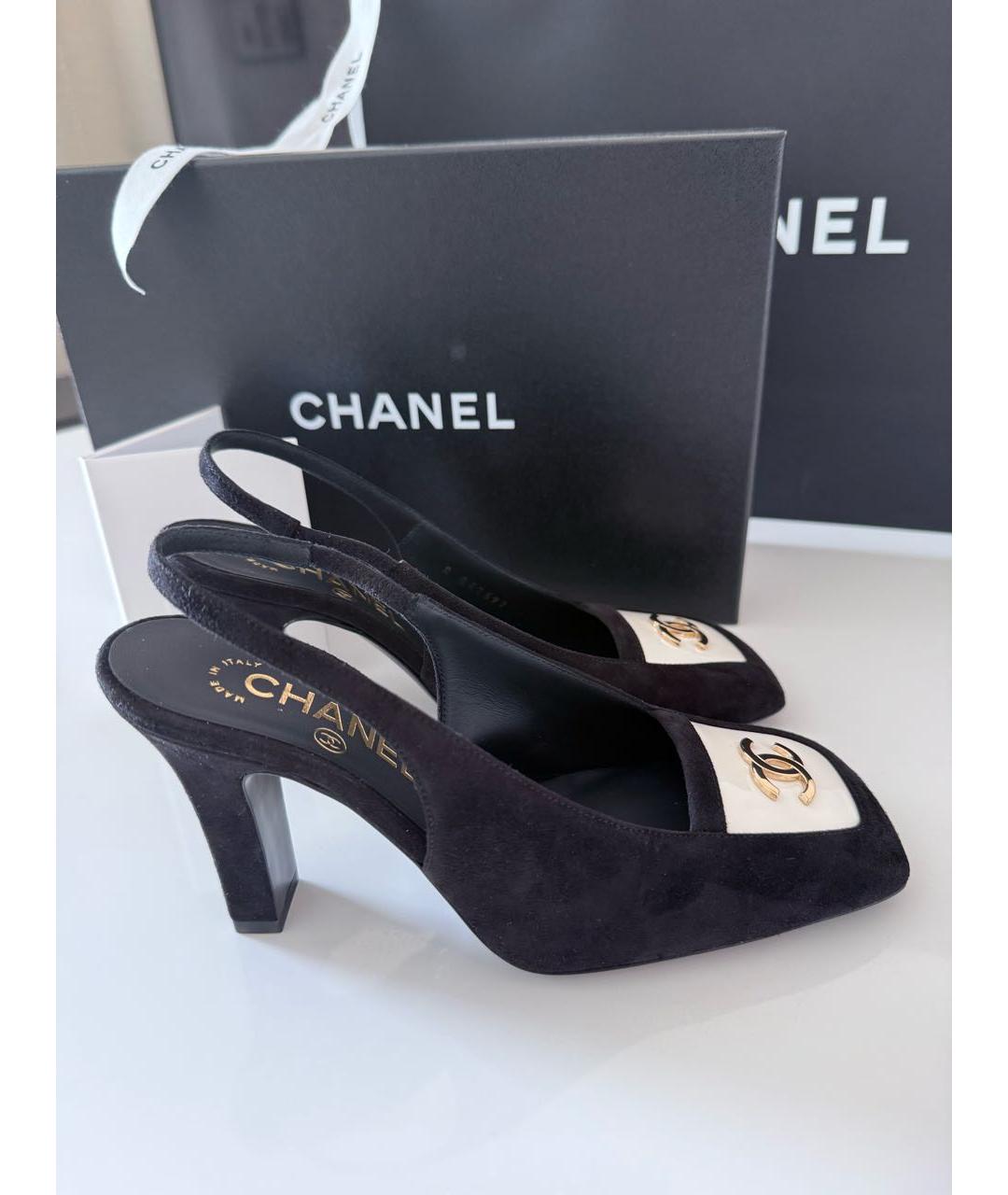 CHANEL Черные замшевые туфли, фото 9