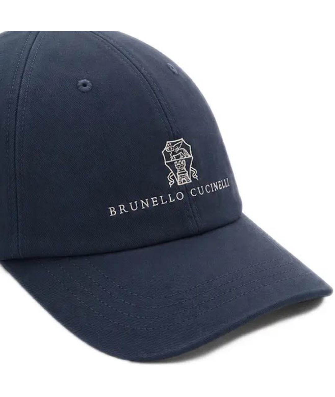BRUNELLO CUCINELLI Темно-синяя хлопковая кепка/бейсболка, фото 3