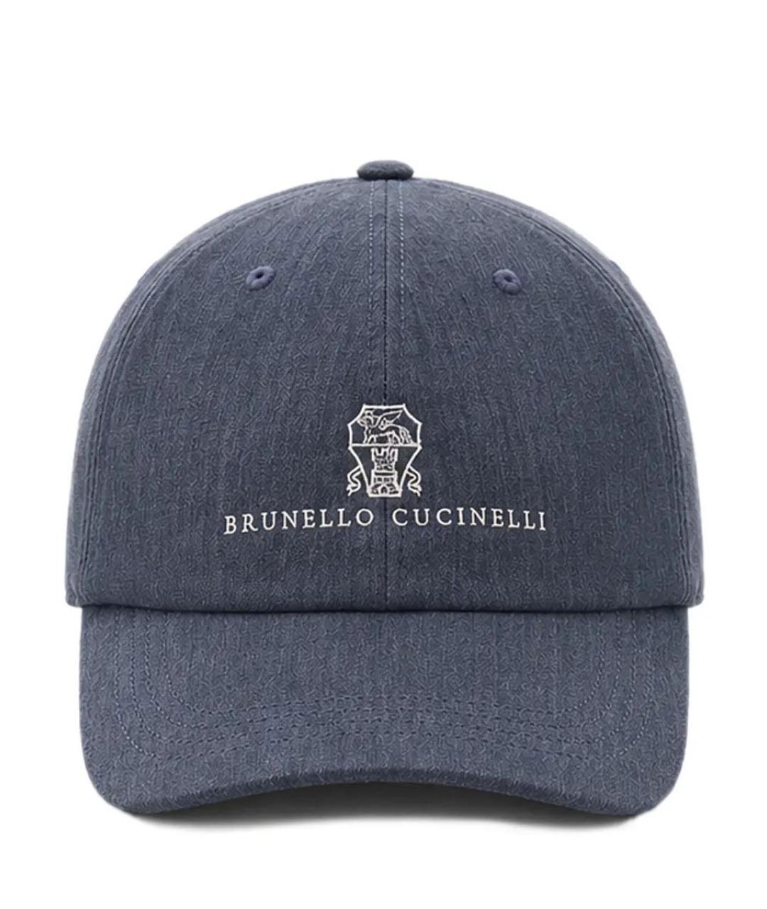 BRUNELLO CUCINELLI Синяя хлопковая кепка/бейсболка, фото 1