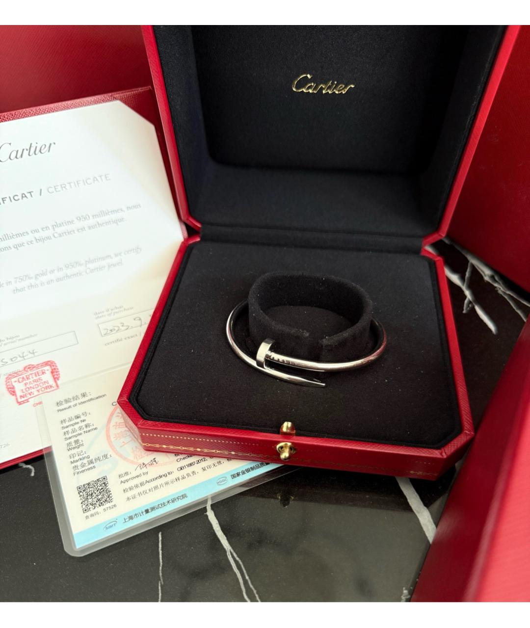 CARTIER Серебряный браслет из белого золота, фото 9