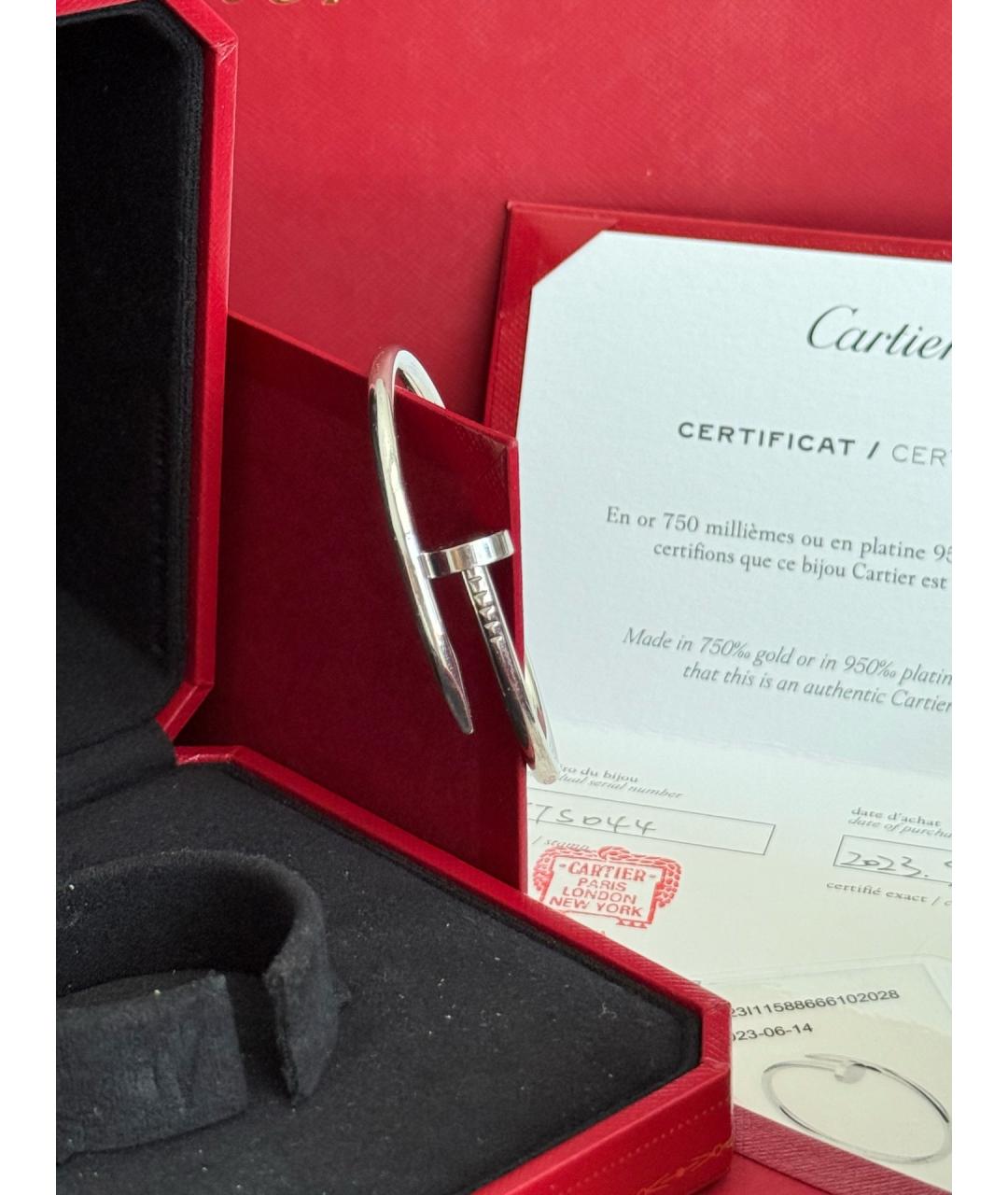CARTIER Серебряный браслет из белого золота, фото 5