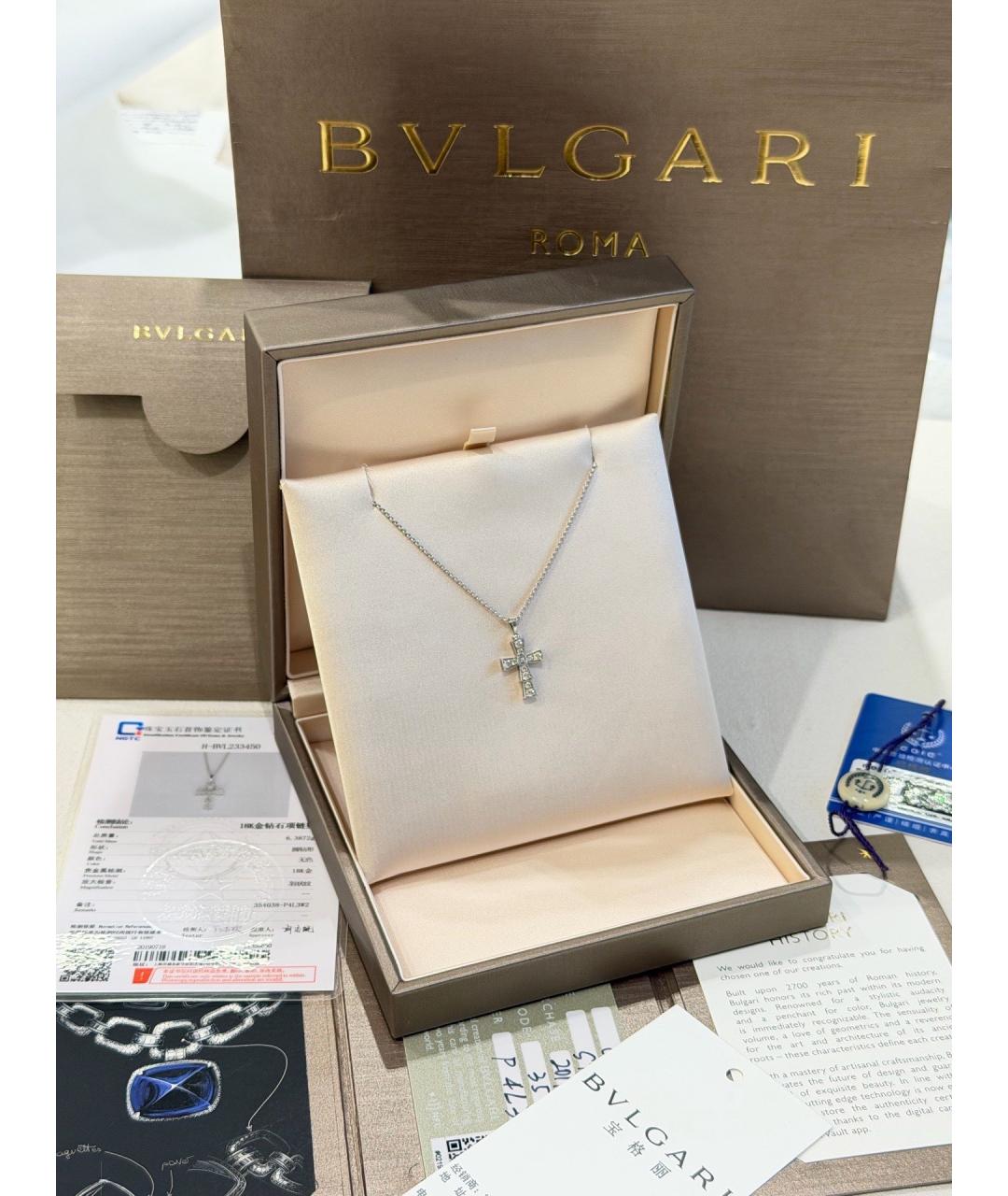BVLGARI Серебряное колье из белого золота, фото 6