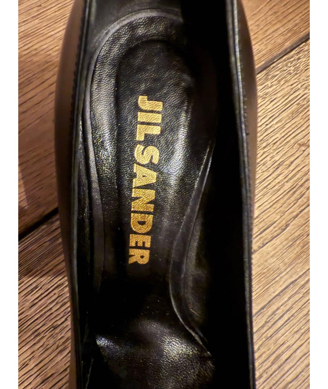 JIL SANDER Черные кожаные туфли, фото 3