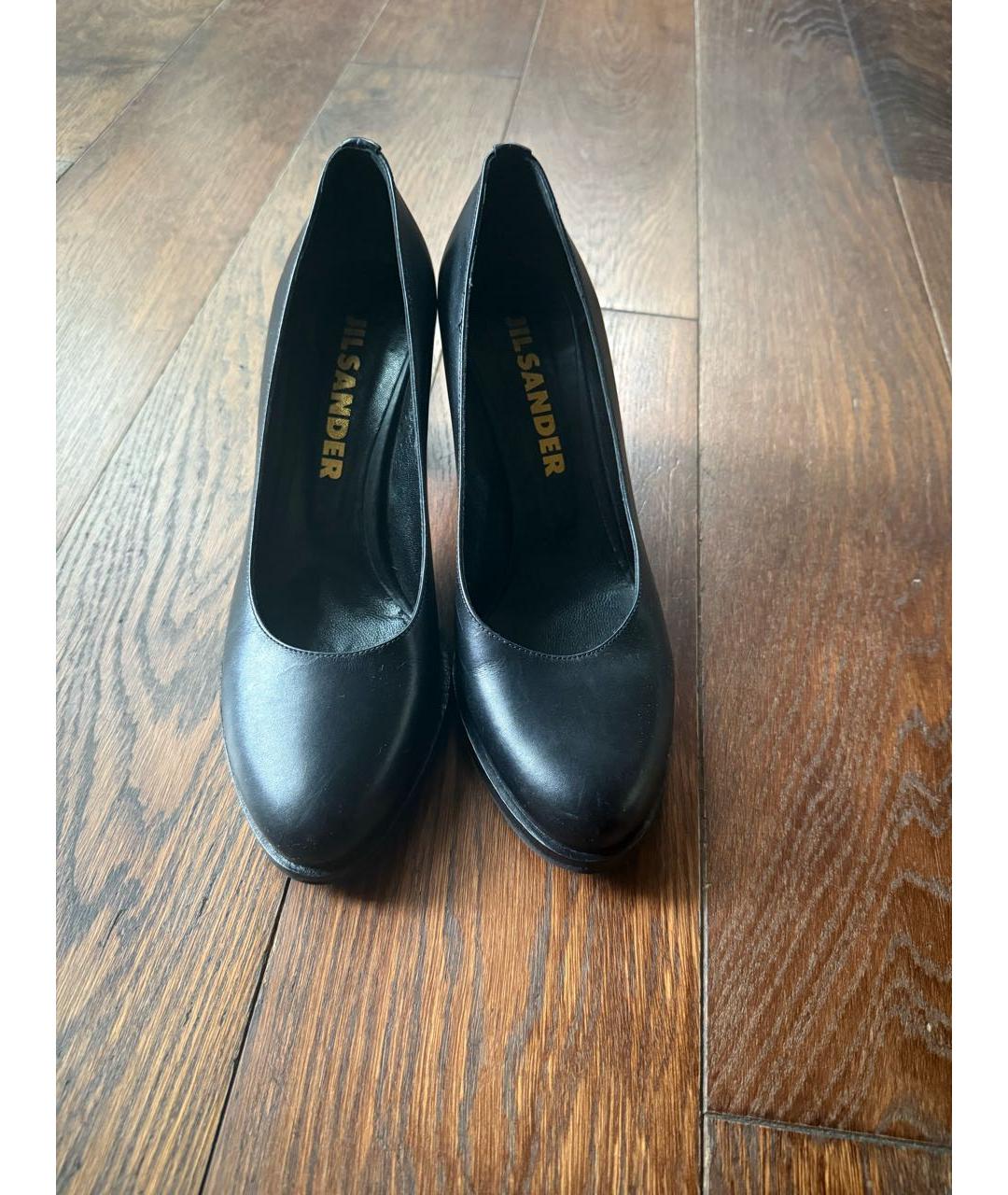 JIL SANDER Черные кожаные туфли, фото 2