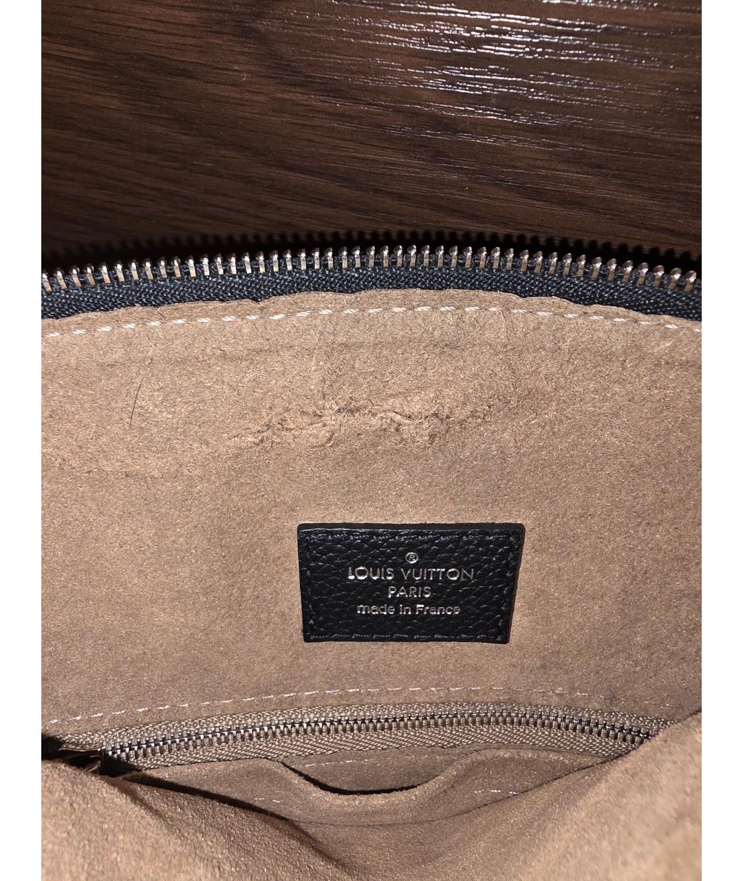 LOUIS VUITTON Черная кожаная сумка тоут, фото 6