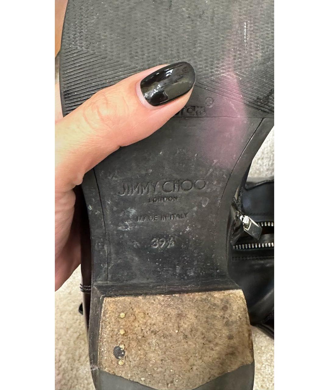 JIMMY CHOO Черные кожаные полусапоги, фото 6