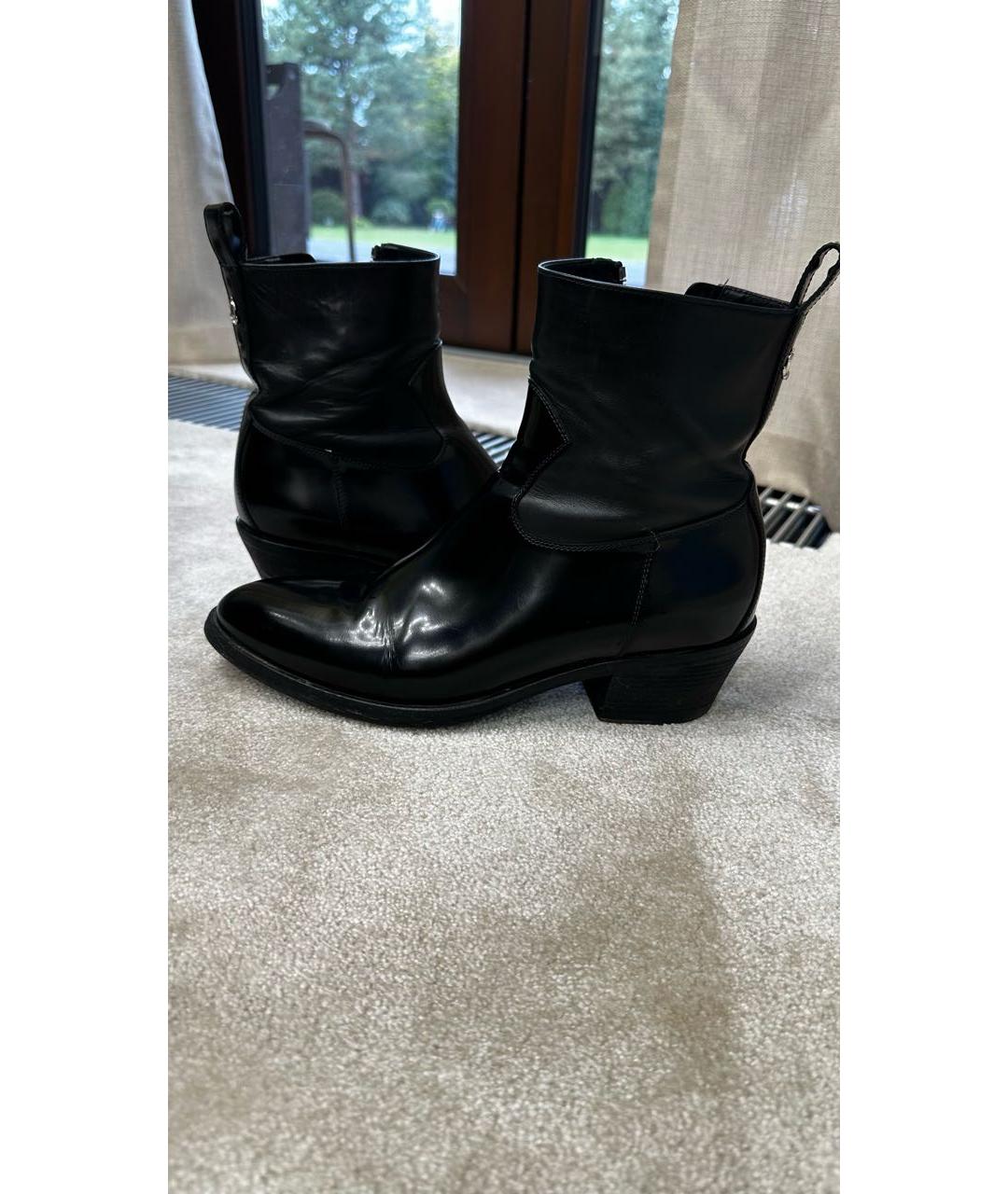 JIMMY CHOO Черные кожаные полусапоги, фото 3