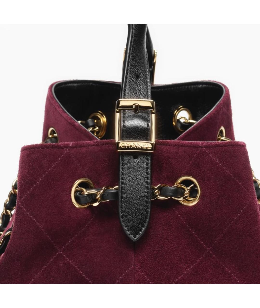 CHANEL Бордовая замшевая сумка с короткими ручками, фото 4