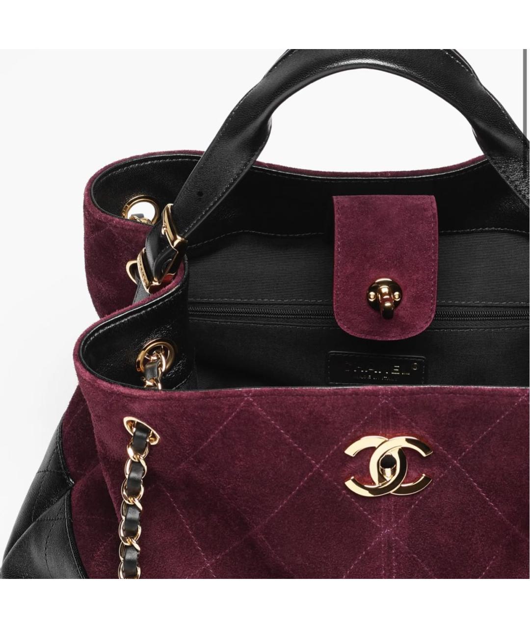 CHANEL Бордовая замшевая сумка с короткими ручками, фото 3