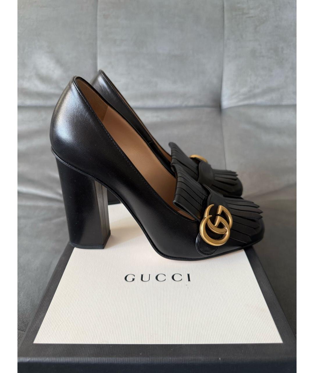 GUCCI Черные кожаные туфли, фото 7