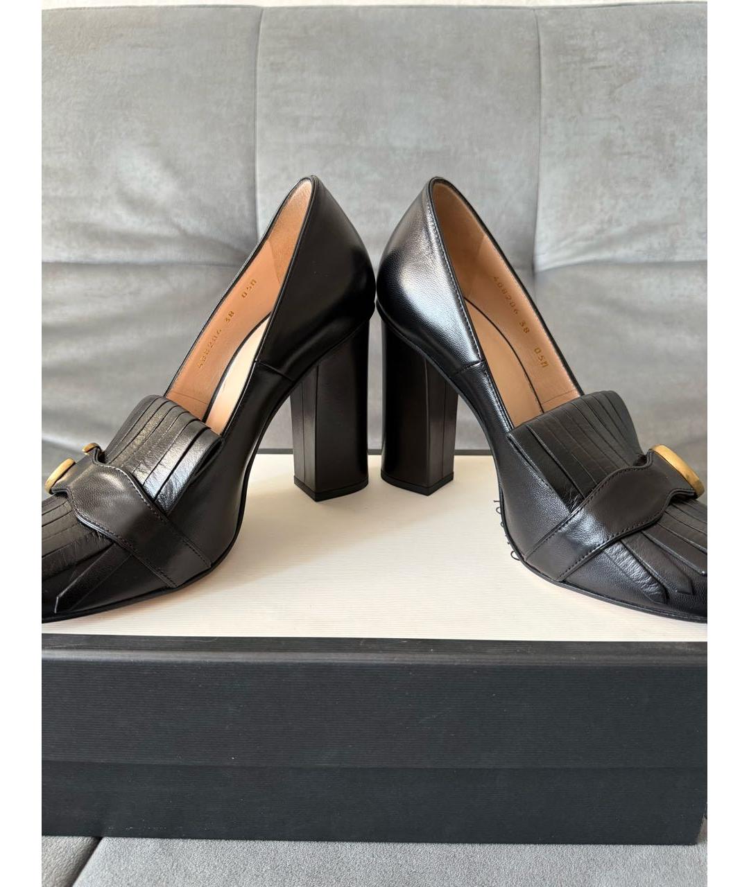 GUCCI Черные кожаные туфли, фото 6