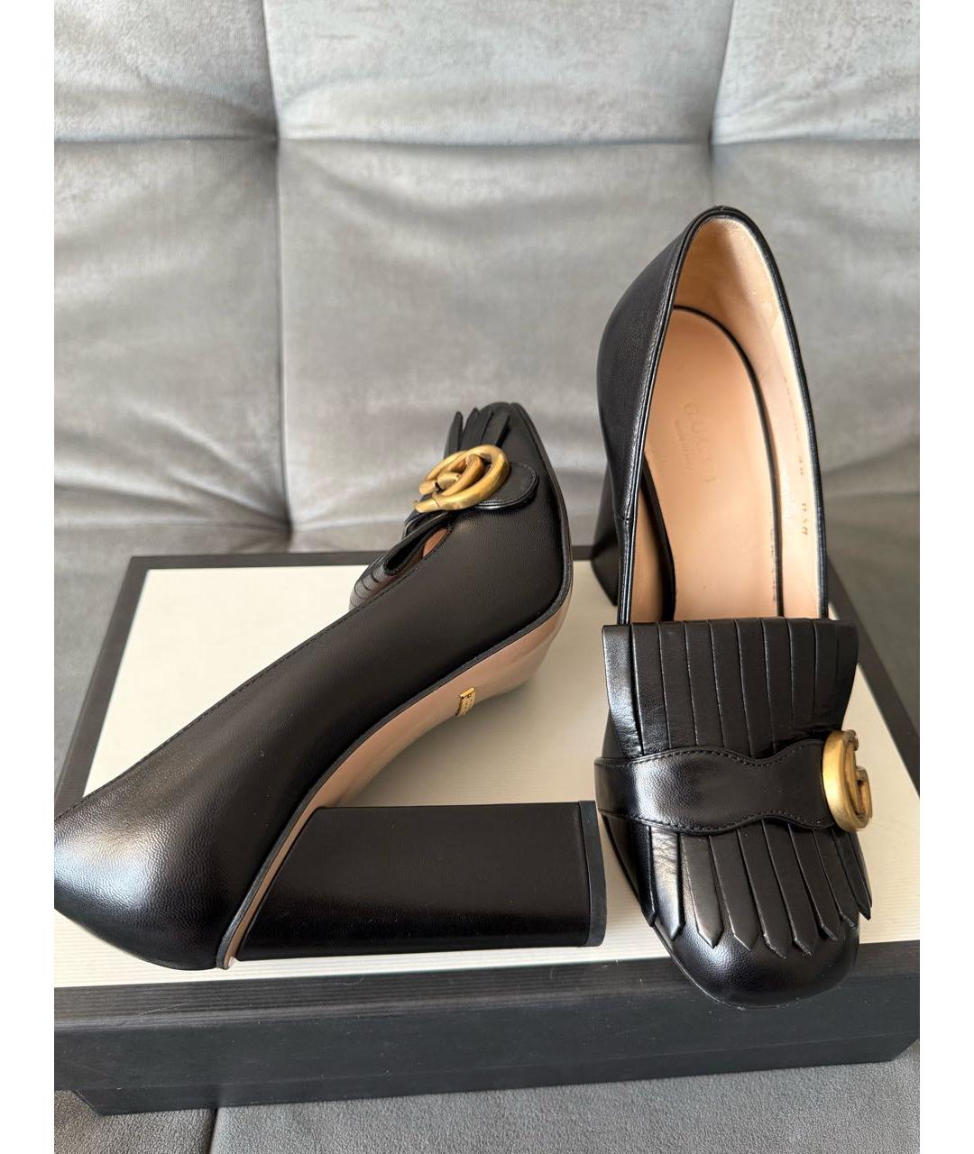 GUCCI Черные кожаные туфли, фото 4