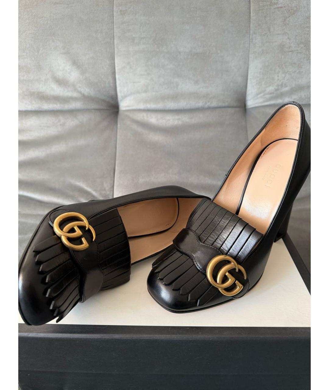 GUCCI Черные кожаные туфли, фото 3