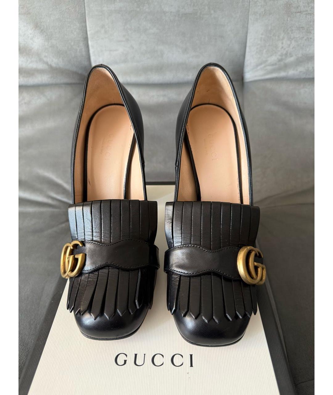 GUCCI Черные кожаные туфли, фото 2